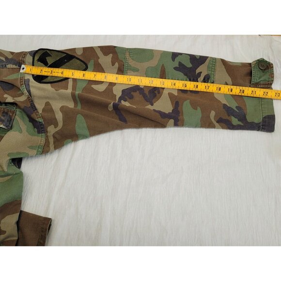 US Army 80s Woodland Camo Combat Jacket 1st CAVALRY Hell on Wheels THORNTON M/S - Picture 9 of 12
